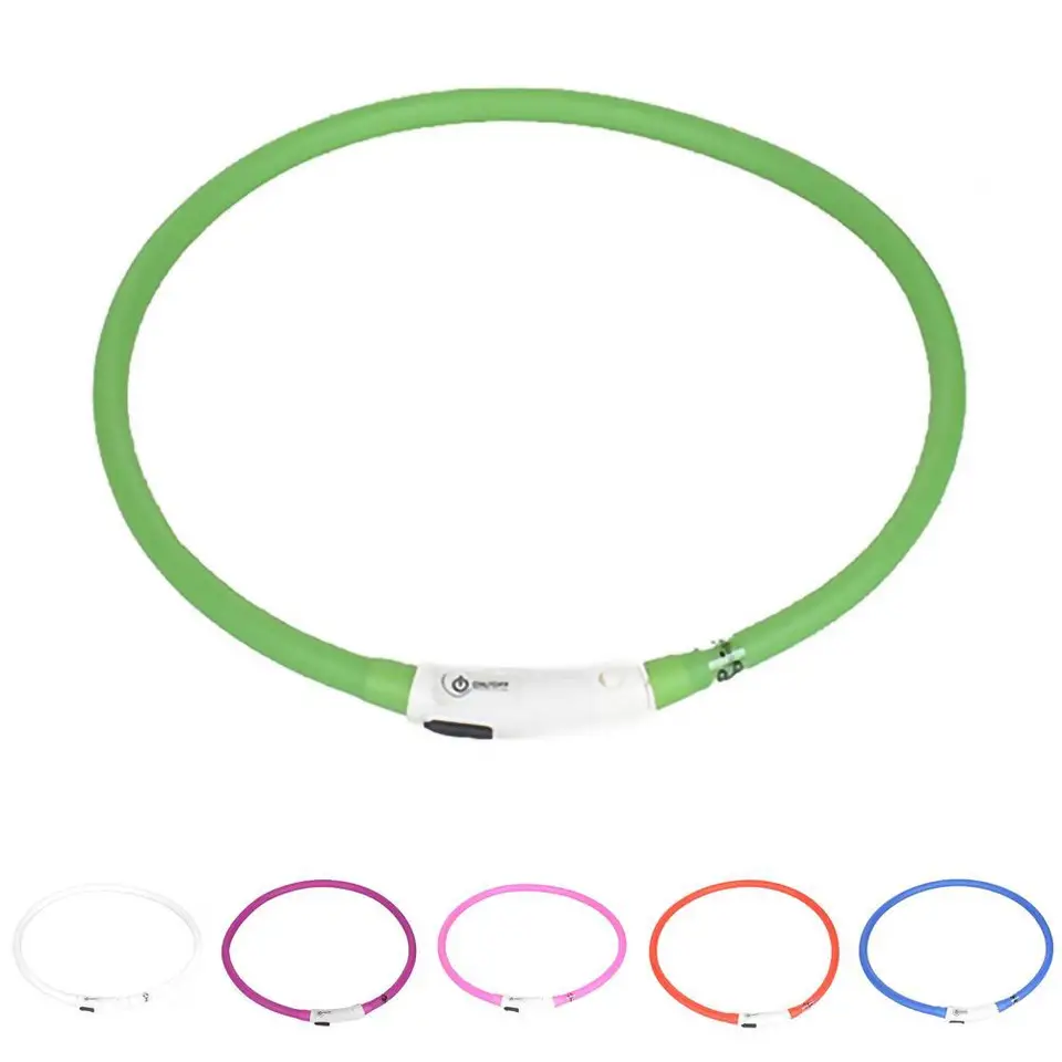 USB nabíjateľné domáce zviera LED GLORA GLOWLING COLLAT PET LUMINUMN BLACKING NEVEKOR OUTHODOROVÝ PSÍK NOC NOC