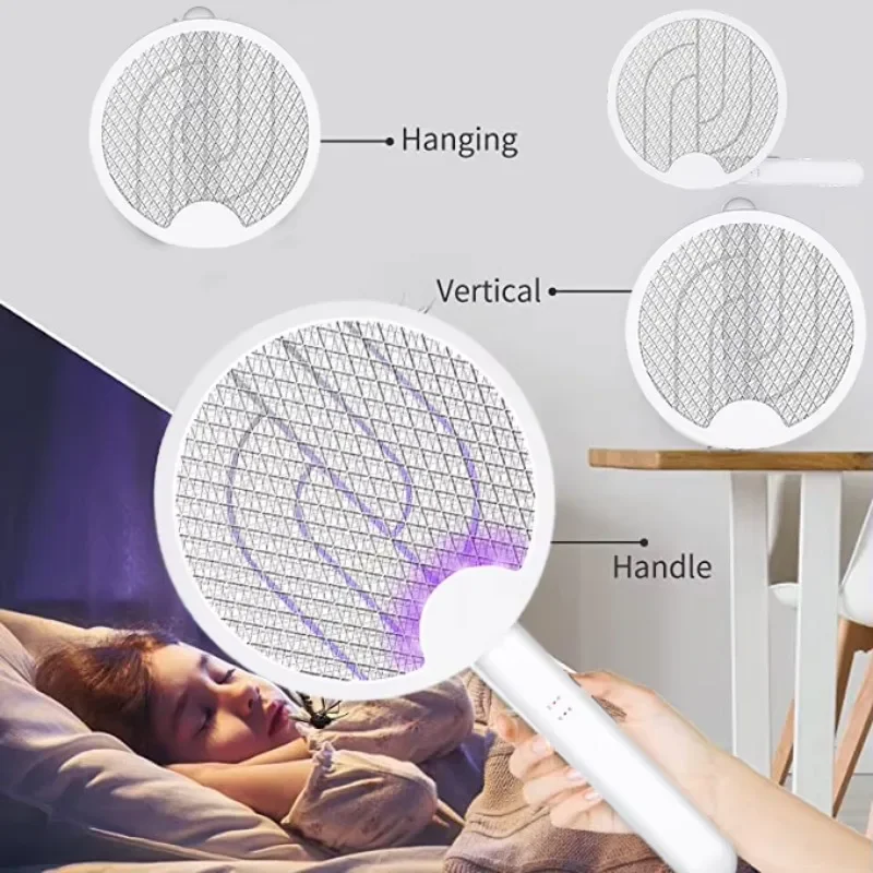 USB nabíjateľný držiak proti komárom s UV hmyzom ZAPPER ROTATING RANECK ELEKTRICKÁ FLUTH SWATTER SWATTER SPLOW SPLOT MOSTITO
