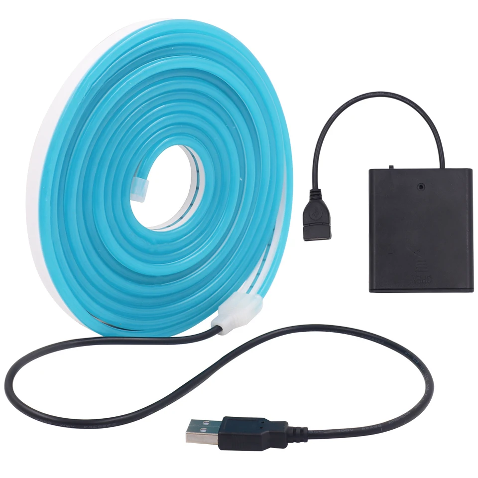 USB neónové svetlo DC5V batériová skrinka napájaná flexibilný LED pásik Svetlo PIR Montion nepremokavé stmievacie neónové znamenie s vypínačom zapnutím/vypnutím
