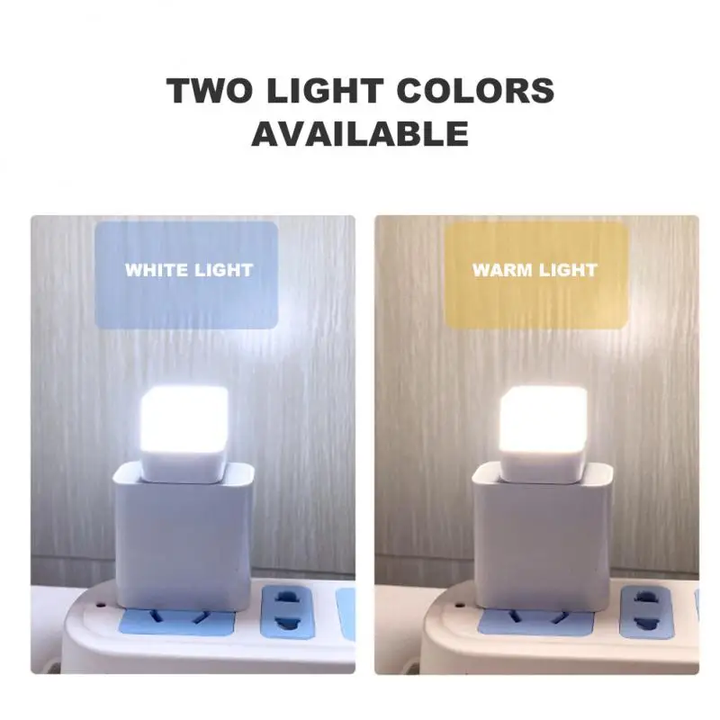 USB Night Light Mini LED nočné svetlo USB Plug Lamp Banka nabíjanie USB knihy Svetlá malé okrúhle čítanie ochrany osvetlení očí