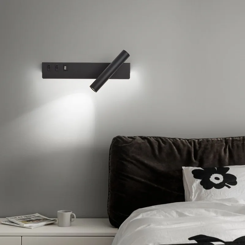 USB nočná lampa Wall Lamp Spálňa Spotlight Spotlight Creative Switch Lampa moderného hotela Obývacia izba TV steny svietniky okolité svetlo
