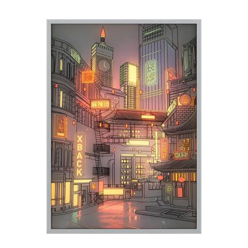 USB nočné osvetlenie dekorácie maľba LED nočné svetlo dotyk stmieva stolová lampa Wall Artwork Romantické slnečné žiarenie maľba lampa lampa