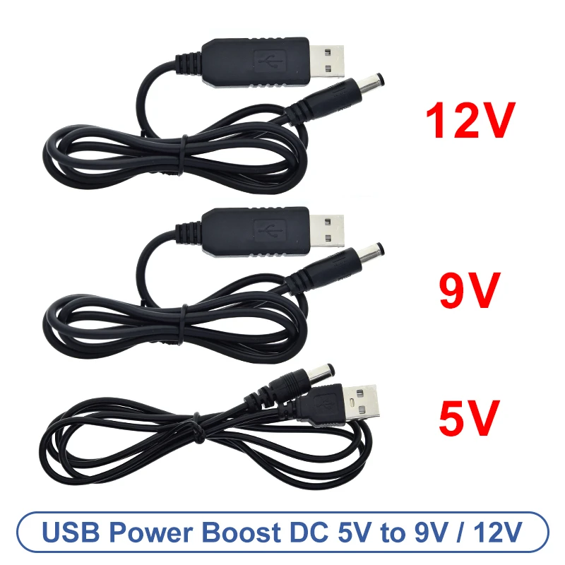 USB Power Boost Line DC 5V až DC 5V 9V 12V Krokový modul USB Prevodník Adaptér Kábel 2.1x5.5mm Mužský konvertor konektora konektora muža