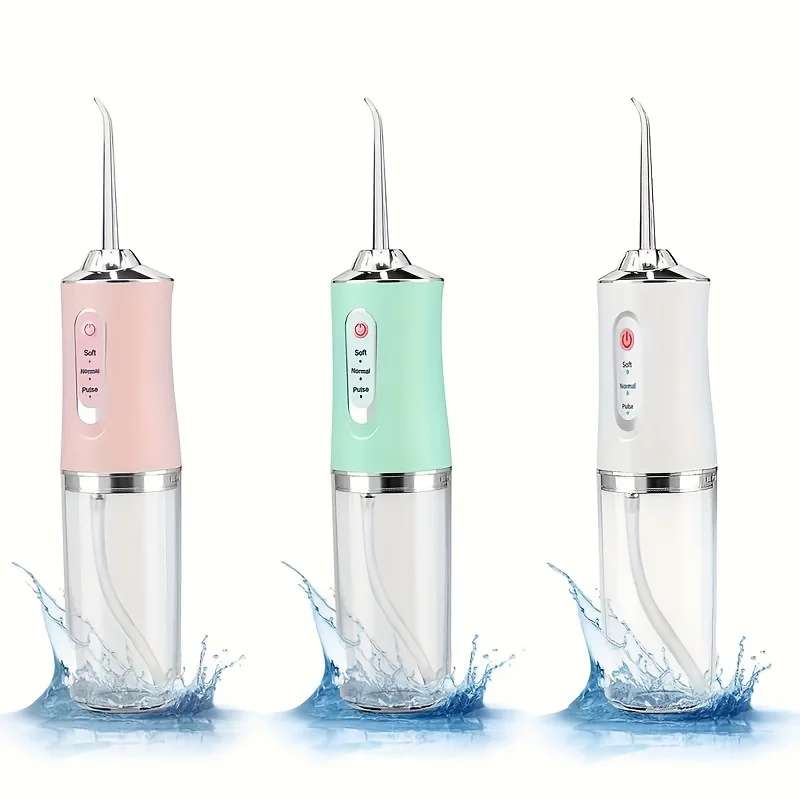 USB prenosný perorálny zavlažovač vodná flóbna zubná voda Jet Nástroje Vyberte čistiace zuby 200 ml 4 dýzy úst ústne čistiace prostriedky