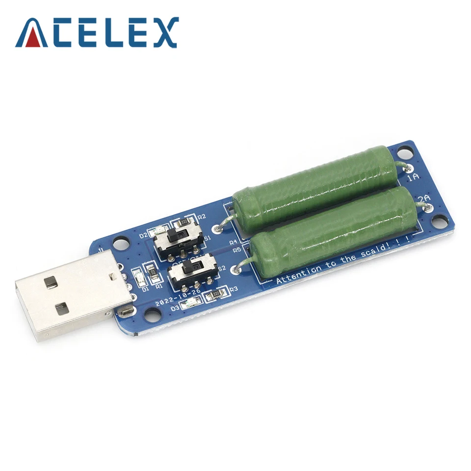 USB rezistor Elektronické zaťaženie s prepínačom nastaviteľné 3 Tester 5V odporu