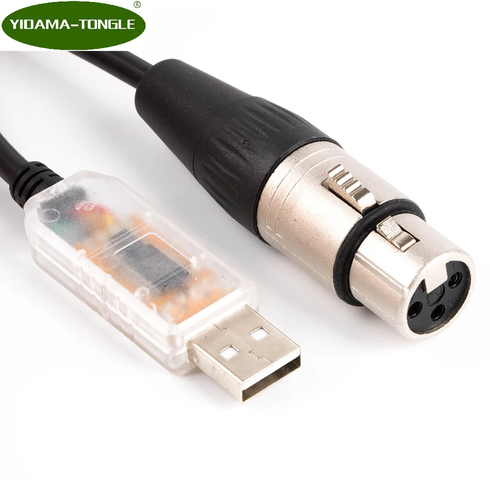 USB RS485 do DMXControl kábel USB na kábel rozhrania DMX XLR DMX512 CONFORMAT Adaptér konvertorový osvetľovací kábel.