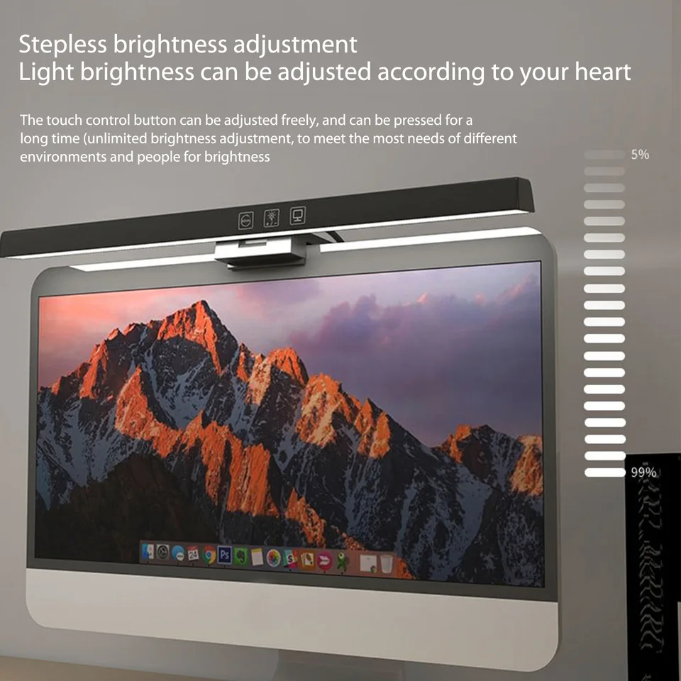 USB Screen Monitor Light Touch Ovládanie obrazovky Obrazovka Svetlo priestor Uloženie ochrany očí Žiadna domáca kancelária na štúdium prenosný prenosný počítač