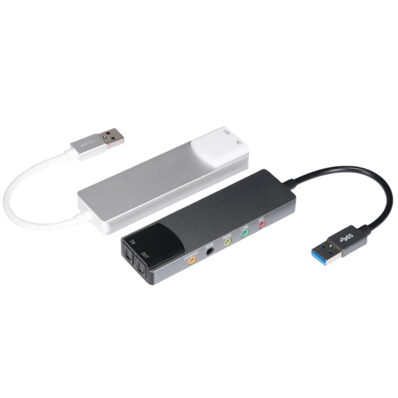 USB Sound Interfaces Externá zvuková karta s mikrofónmi v, Line in, SPDIF optické pre profesionálnu kvalitnú úpravu zvuku B0KA