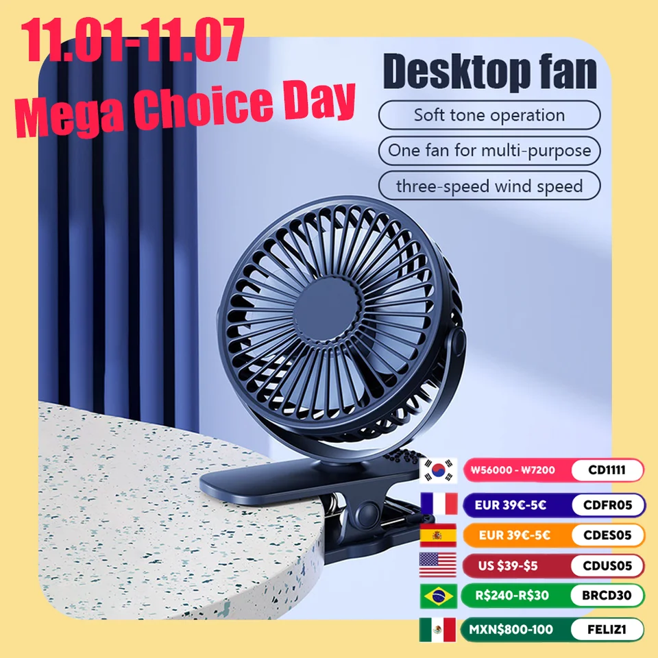 USB tichý ventilátor pre stolné počítače Nabíjateľná batéria VENTICKÝ VEĽKÝ VELKÝ VET 3 Rýchlosť Prenosná tichá kancelárska kemping vonkajšie letné chladenie ventilátor