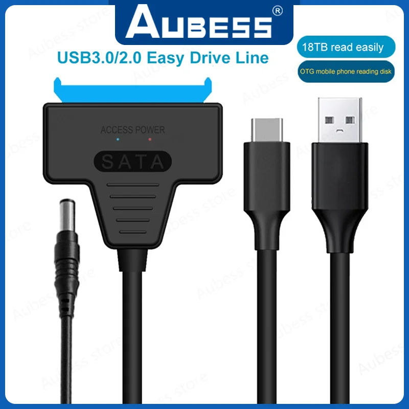 USB to SATA 3 kábel SATA na USB3.0 Adaptér káblová podpora 22pin 2,5/3,5 palca Externá externá HDD SSD KABELOVÝ KABEK POČÍTAČ