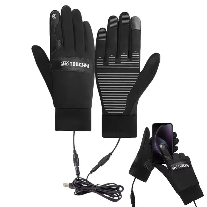 USB vyhrievané rukavice Vodotesné dotykové zimné snowboardové rukavice ruky teplejšie vonkajšie rybárske lyžovanie motocyklové cyklistické rukavice