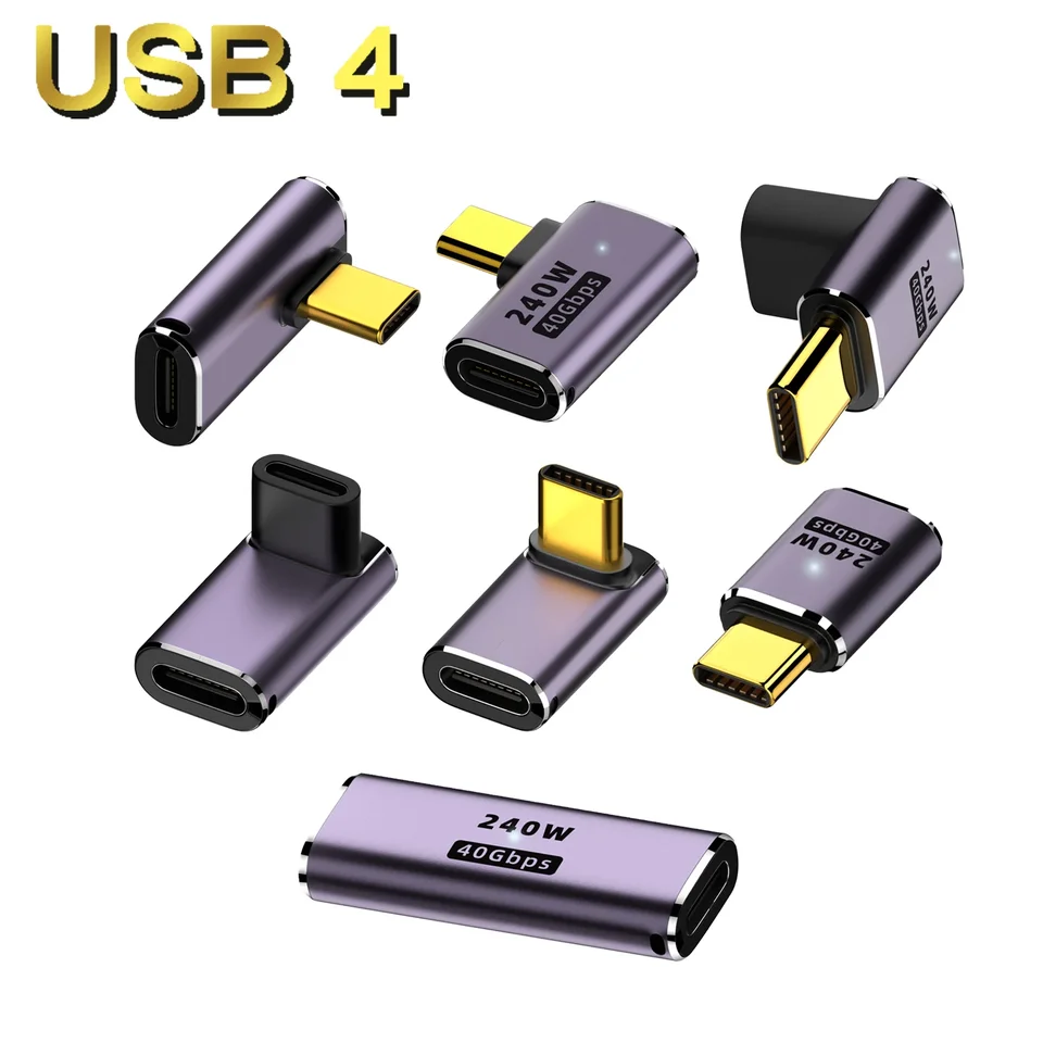 USB4 OTG Typ C až C ThunderBolt3 predlžovací kábel adaptér L štýl mužov k žene pre žien pre notebook pre notebook PC 40 Gbps