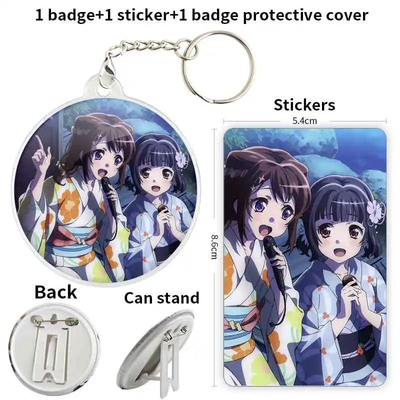Ushigome Rimi Game Anime Character Odznak brošňa Kotva Periférne zariadenia Pin Tinplate Fandom Periférne kovové školské taška Prispôsobenie