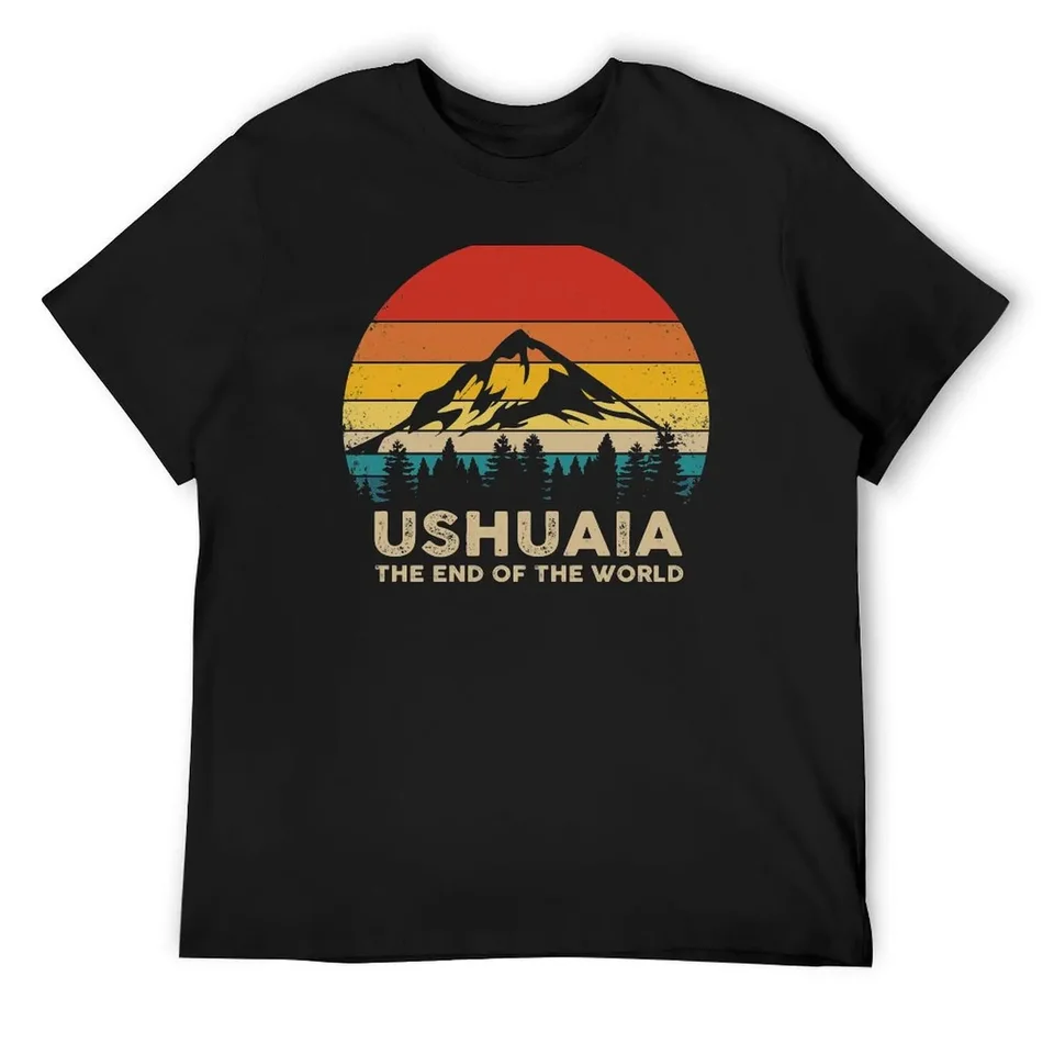 Ushuaia Trip Souvenir Tričko Tričko Grafické tričká s rýchlym sušením vintage čierne tričká pre mužov