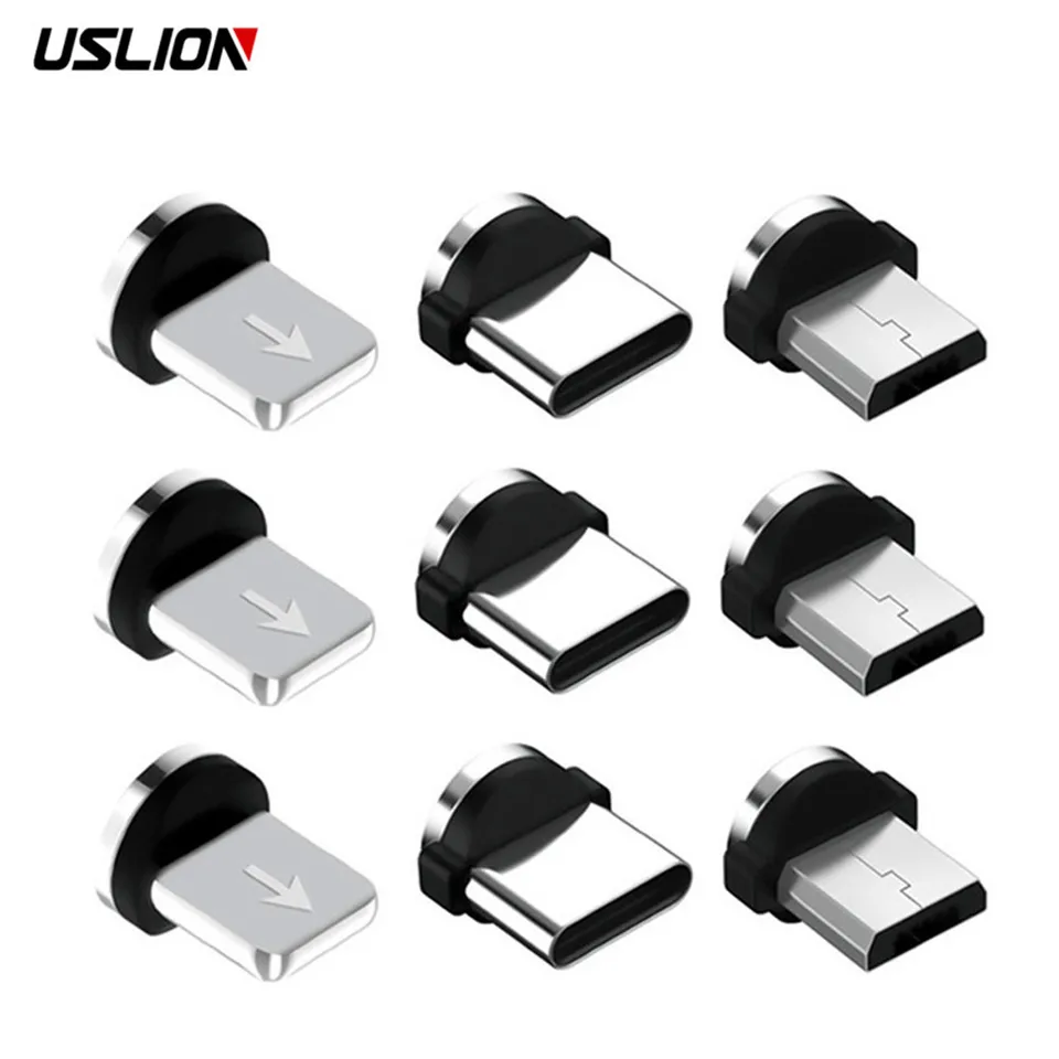 Uslion 5 PCS 360 Otáčanie Magnetické tipy pre výmenu dielov Mobile Easy Ovládanie trvanlivého prevodníka nabíjacieho kábla Adaptér