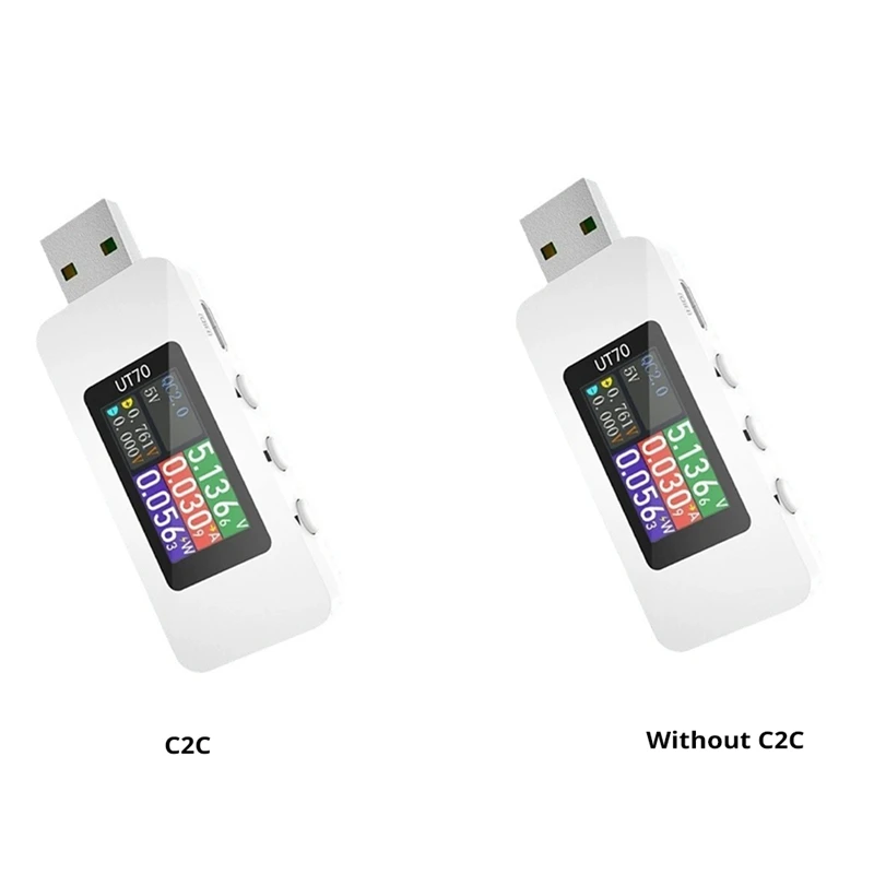 UT70 USB Tester Digital Voltmeter Ammeter Capacity Meererment Wave Arvice Displace Elektriuriánsky detekčný spúšť detekcie