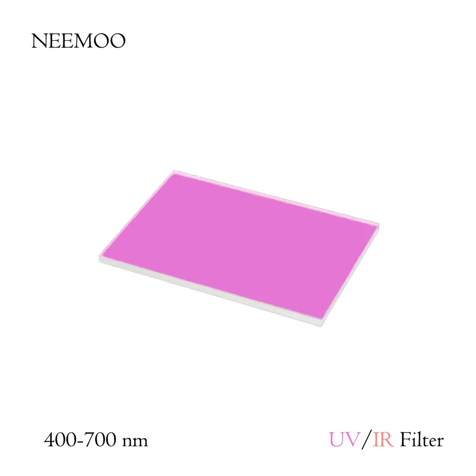 UV/ir-cut filter 400nm-700nm obdĺžnikový = 36,5 mm x 26,5 mm hrubý-0,55 mm/0,7 mm pre fotografiu astronomickej kamery 1ks