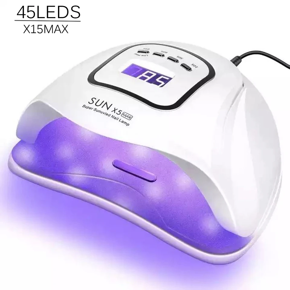 UV LED lampa na nechtovú lampu, 45 korálikov gél profesionálna lampa na nechty, 4 časovače nastavené na nechtovú lampu a LED dotykový gél na nechty