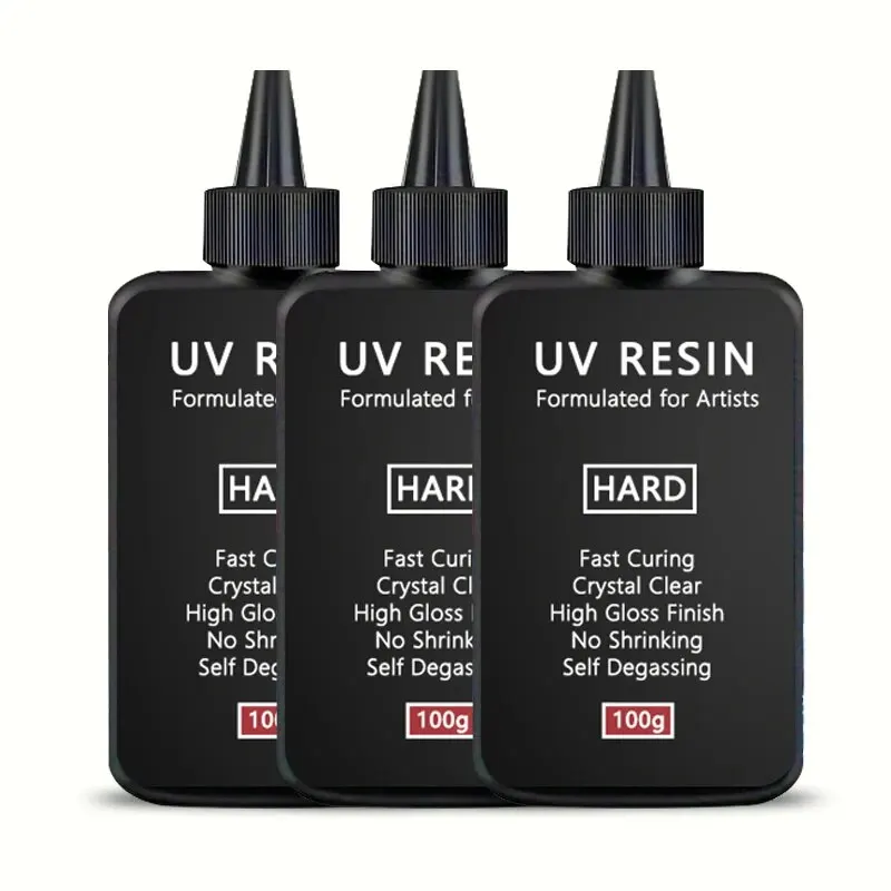UV živica-100G 200G 300Gupgraded Crystal Clear Hard UV Súprava Rýchle vytvrdzovanie vopredxuovaná epoxidová živica pre remeselníkových začiatočníkov, Jewelr Maki