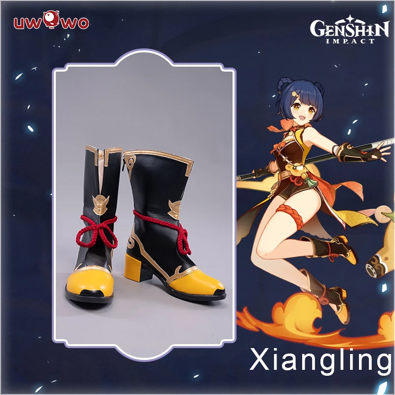Uwowo Game Genshin Impact xiangling vynikajúca pochúťka cosplay cuisine topánky Prispôsobte topánky
