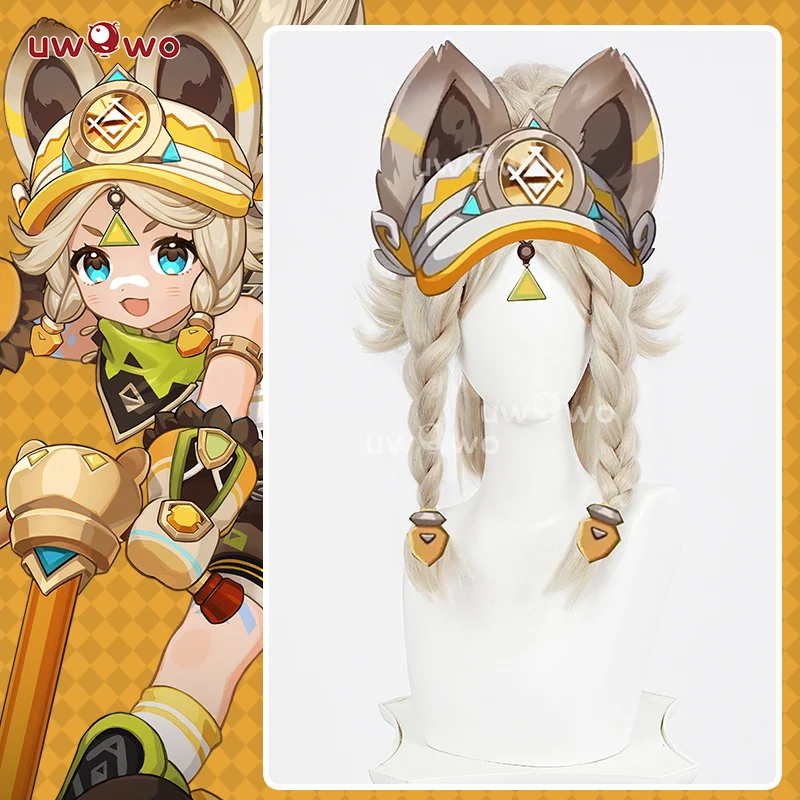 Uwowo kachina parochňa Game Genshin Impact kachina cosplay parochňu svetlo hnedé vlasy dlhé vlasy Halloween parochňa