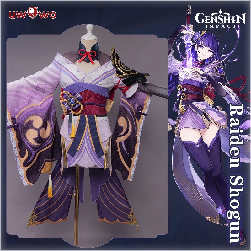 Uwowo Raiden Shogun Cosplay baal kostýmy hra genshin dopad inzama halloween vianočné kostýmy oblečené šaty