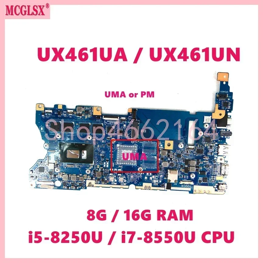 UX461UA s I5-8250U/i7-8550U CPU 4GB/8GB/16GB-RAM pre hlavnú dosku pre ASUS ZenBook Flip 14 UX461U UX461UA UX461UN LAPtop