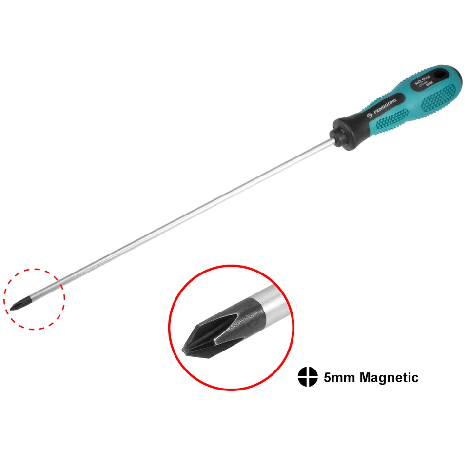 Uxcell #1 Phillips Screwdriver 10 palcový okrúhly hriadeľ nekĺzavá pohodlná rukoväť
