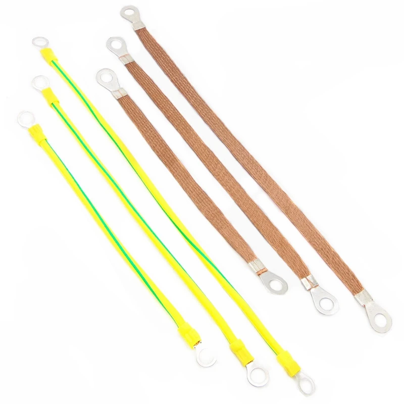 Uzemnený drôt žltý a zelený zemský drôt spletený drôt 2,5/4/6 mm mletý popruh Flexibilné pripojené vodiče