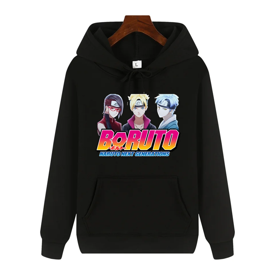 Uzumaki boruto individuálna tlač na jeseň/zimu Pohodlné mäkké zahusťovanie mužov Vysoko kvalitné príležitostné módy Warm Warm Street Hoodie