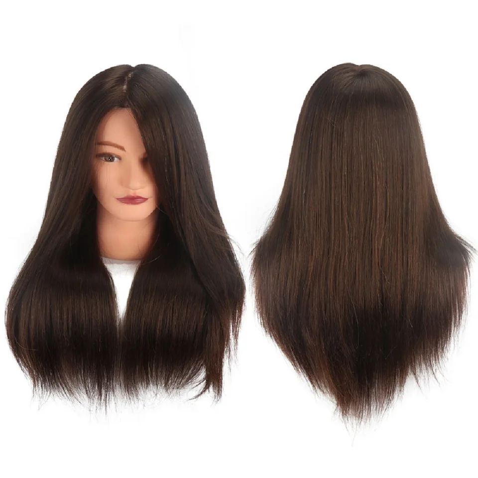 Učňovské cvičenie vybavenie pre holičstvo 18 palcov 100% skutočné vlasové výcvik Mannequin Hlava Earstyle Cvičenie hlavy krása