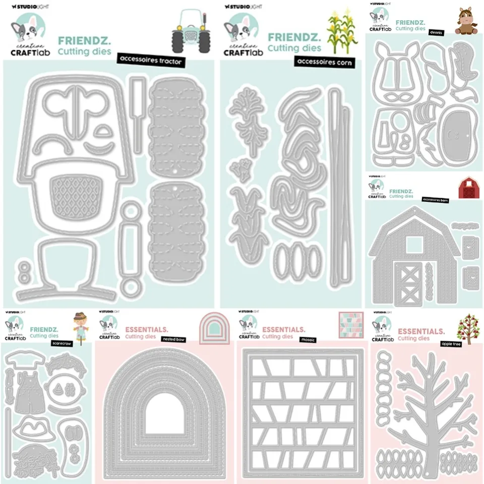Uši pšenice a oslov na rezanie kovov Slimline Essentials Scrapbooking Card Stencil Cut Die pre domácich majstrov ručne vyrobených kariet