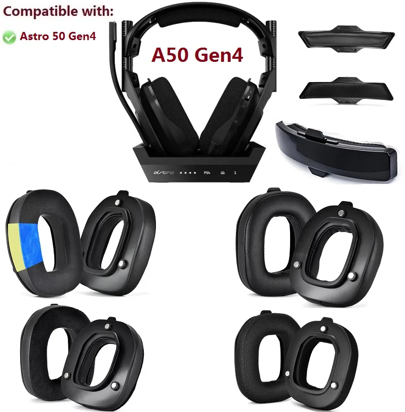 Ušové vankúšiky pre logitech Astro A50 Gen4 Herné slúchadlá Náhrada A50 4. gen uší kryty ušných vankúše vankúšiky čela