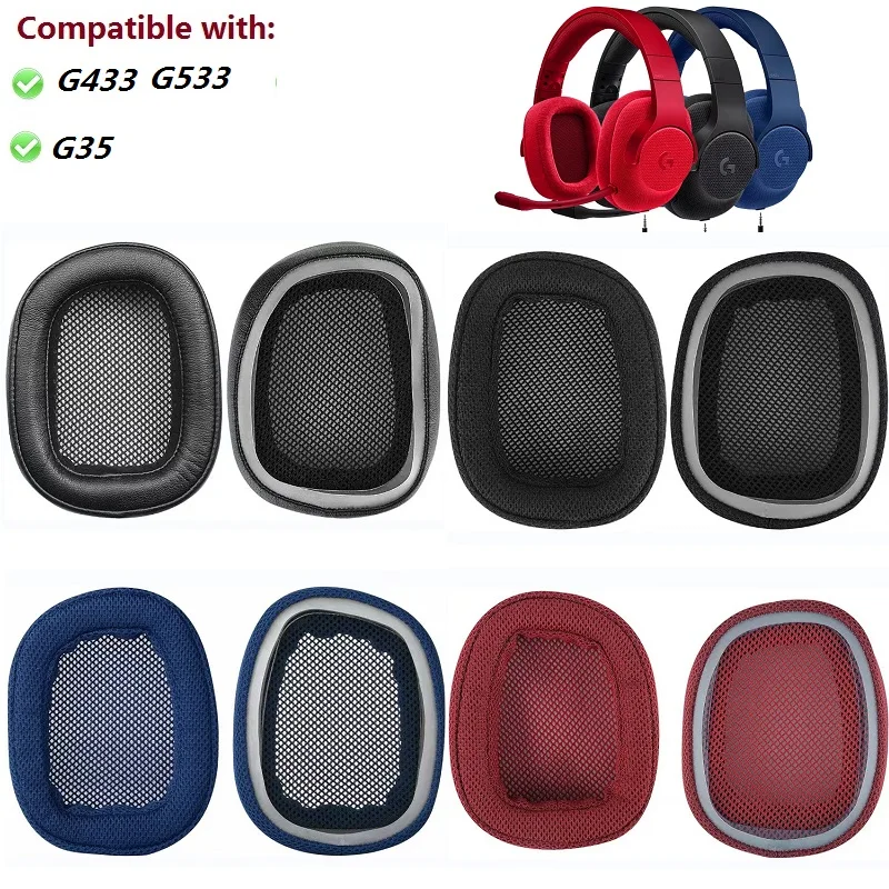 Ušové vankúšiky pre logitech G433 G533 G35 Games Slúchadlá Náhradné vysokokvalitné uši uši uši vankúše Uši