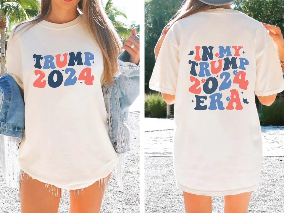 V mojej tričku Trump éry 2024 zodpovedajúci republikánskemu patrioti Donald