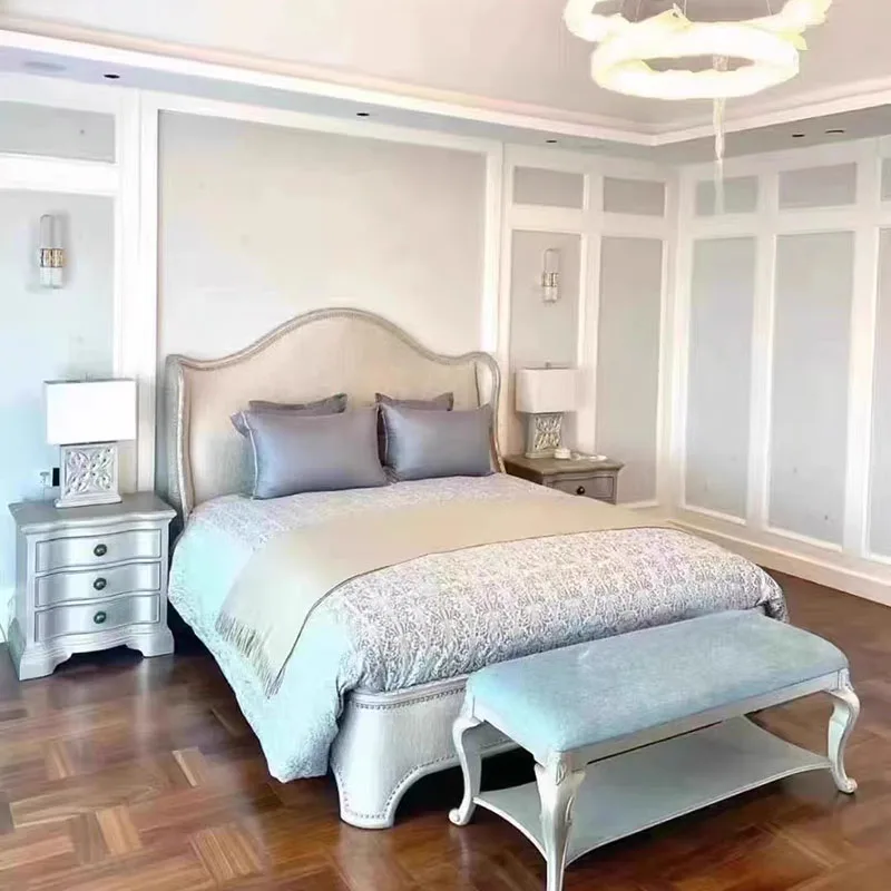 V plnej veľkosti Európska posteľ Moderná lacný veľký spánok dizajn Malé posteľ Modulárny kráľ White Muebles para dormitorio nábytok
