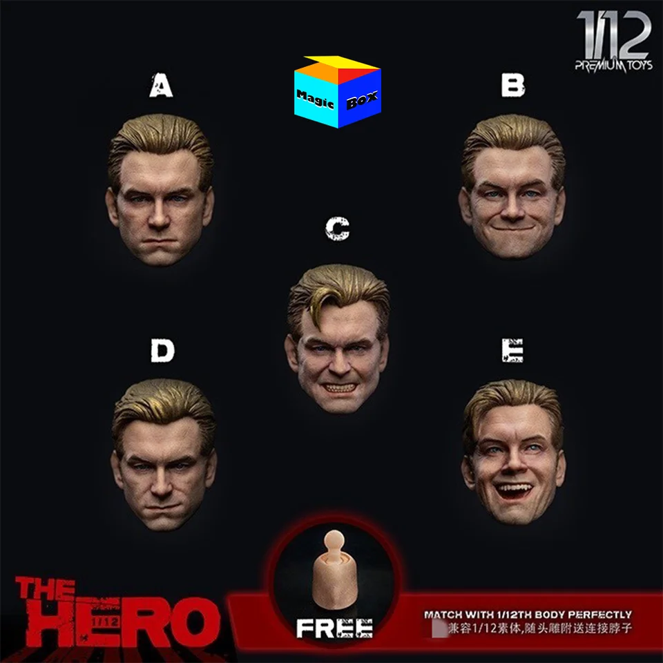 V prémiových hračkách PM9018 1/12 Mužský vojak, Hero Homelander Antony Starr Head Carving for 6in Action Figures Model