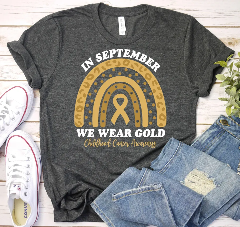 V septembri nosíme zlaté tričko Detské povedomie o rakovine Dúha Rainbow Ribbon Pediatric Oncology Nurse Podpora sestry