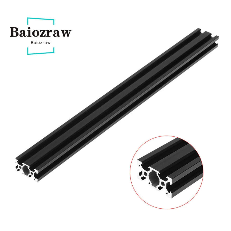 V-slot 2040 Čierny eloxovaný hliníkový profil EÚ Standard Extrusion 100 mm-800 mm lineárna koľajnica pre CNC 3D tlačiareň DIY diely 1ks