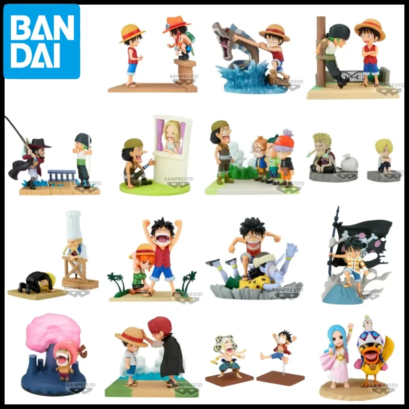V Stock Bandai One Piece WCF Log Stories Luffy Shanks Lord of the Coast Zoro Mihawk usopp Kaya Anime Figures Darček