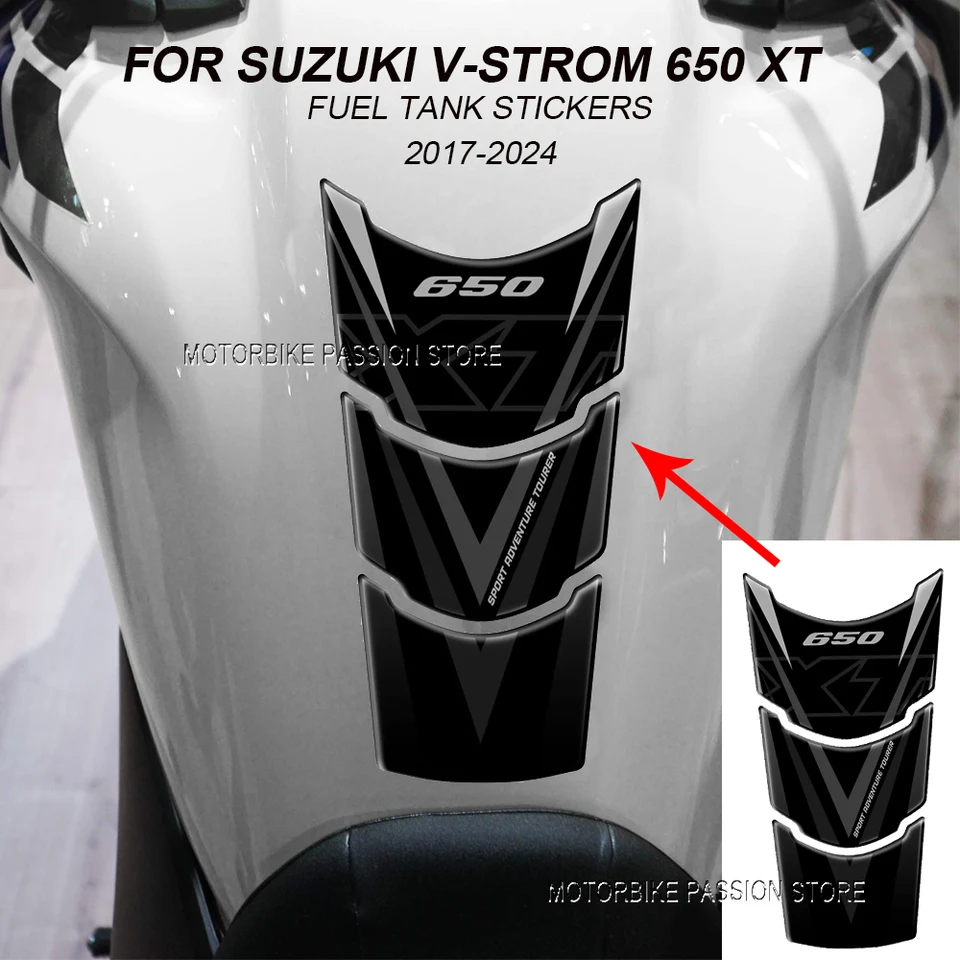 V-Strom 650 VSTROM 650 XL650 XT 650XT Motorcycle Palivová nádrž na nálepku na nálepku proti sklzu na bočnú ochranu nádrže 2017-2024