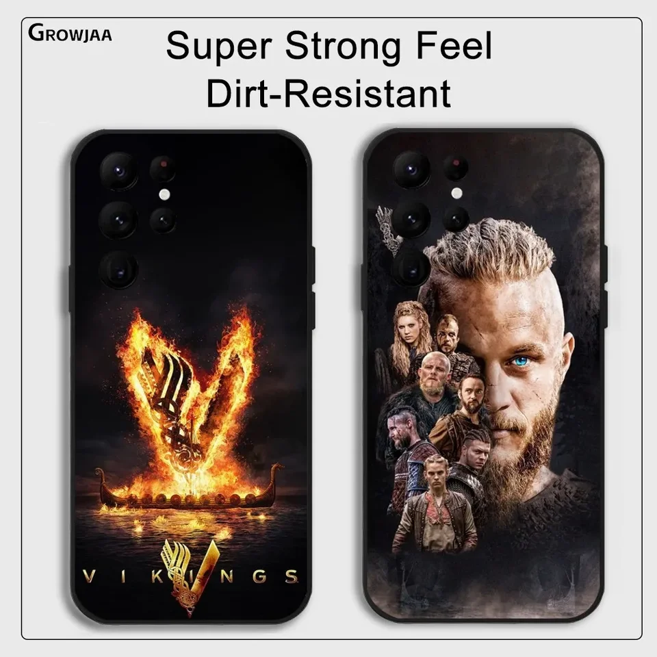 V-Vikings-sezónne televízne puzdro pre Samsung Galaxy S24 Ultra S22 S23 Ultra S21 S20 5G Protect Silikone TPU Funda