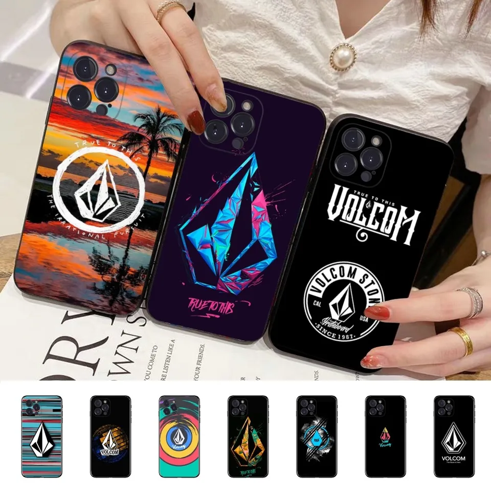 V-Volcom logo Puzdro pre telefón Silikón Soft pre iPhone 16 15 14 13 12 11 Pro Mini xs Max Plus x kryt