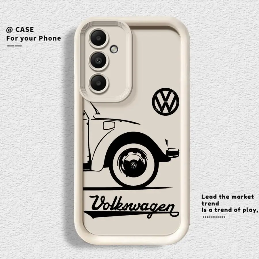 V-VW CARS Logo Puzdro pre Samsung Galaxy A14 A12 A13 A23 A15 A33 A34 A22 4G 5G A24 A25 A32 A35 A73 5G Cover Cover