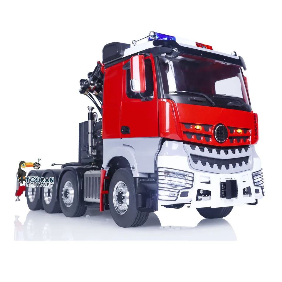 V zásobách modernizované LESU 8x8 RC Hydraulic Crane Tractor 1/14 kovový podvozok Car PL18Ev Svetelné zvukové systémy Toy THZH1597