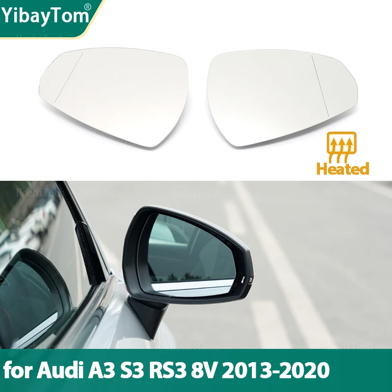 V ľavej pravej strane Vyhrievané zrkadlové sklenené šošovky na výmenu Audi A3 S3 RS3 RS AS 3 2013-20 8v0857535D, 8v0857536D vľavo alebo vpravo
