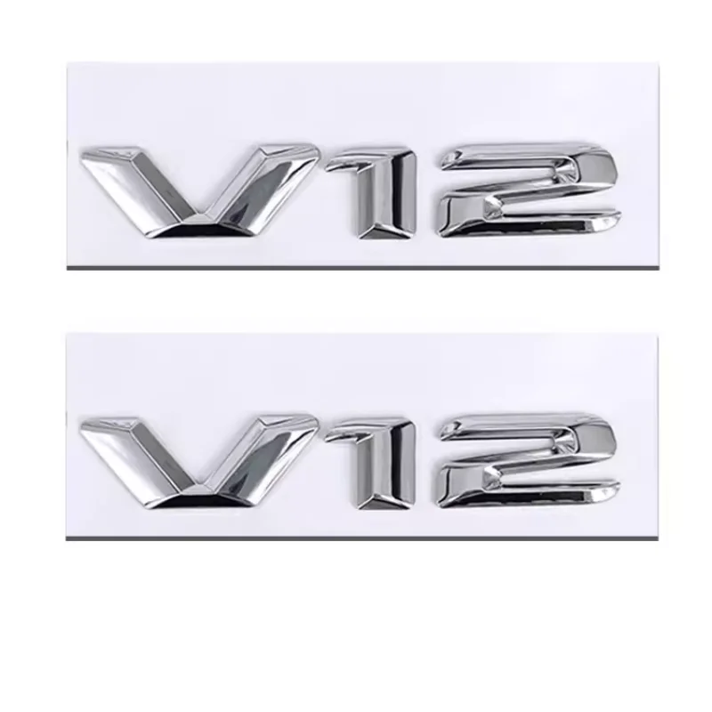V12 Logo Car Fender Side Badge Tail Truck Emblem Sticker pre Mercedes Benz S Class S400 S300 S600 W210 W212 W204 W205 W207 W168