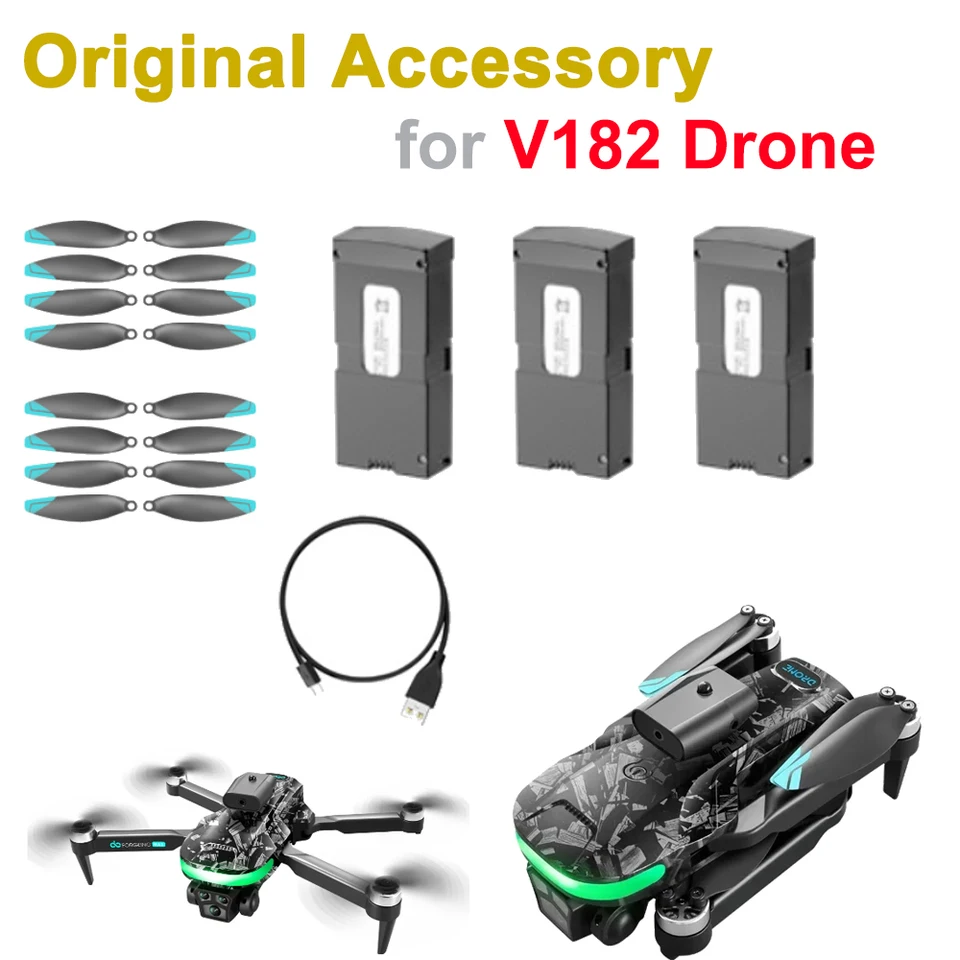 V182 RC Drone Pôvodná náhradná časť V182 PROPLELER PREPRES BLADE CW CCW WING ventilátor / batéria / USB nabíjačku