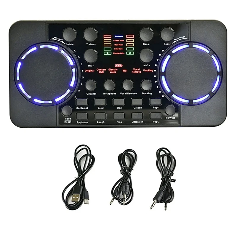 V300 Pro Sound Card Bluetooth-kompatibilná audio rozhrania mixéra DJ Digital Effect Redukcia hluku Konzola USB záznam USB