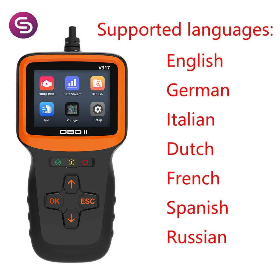 V317 V309 V519 OBD2 Skener Automatický systém Systém motora Diagnostická celoživotná celoživotná bezplatná automobilový automobil DTC Lookup Code Reader CAR Diagnostický nástroj